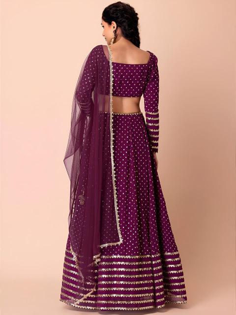 Glamourous Heavy Georgette Wine Bulk lehenga choli suppliers