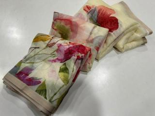 Handloom linen floral digital print  Latest saree collection wholesale