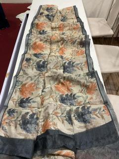 Handloom linen with floral digital print  Wholesale saree manufacturers