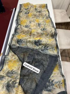 Handloom linen with floral digital print  Wholesale saree manufacturers