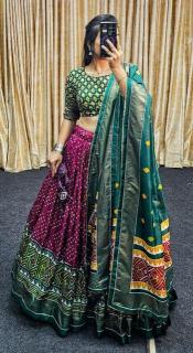 Janvi Tussar Silk lehenga wholesale market in ludhiana