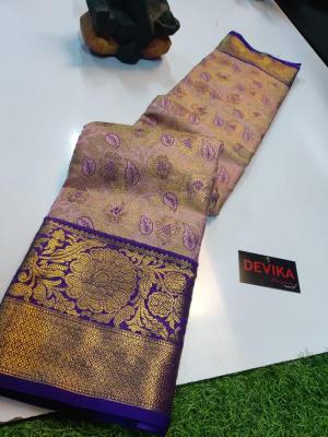 Kanjivaram soft pattu with contrast Wholesale sarees in Surat