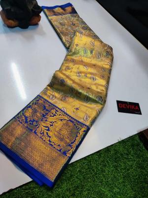 Kanjivaram soft pattu with contrast Wholesale sarees in Surat