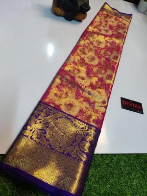 Kanjivaram soft pattu with contrast Wholesale sarees in Surat