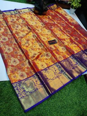 Kanjivaram soft pattu with contrast Wholesale sarees in Surat