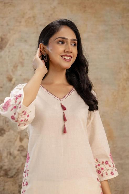 Karma cotton flex coord set indian chikan kurti
