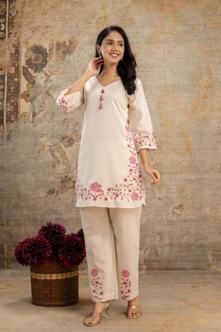 Karma cotton flex coord set indian chikan kurti