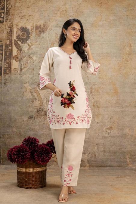Karma cotton flex coord set indian chikan kurti