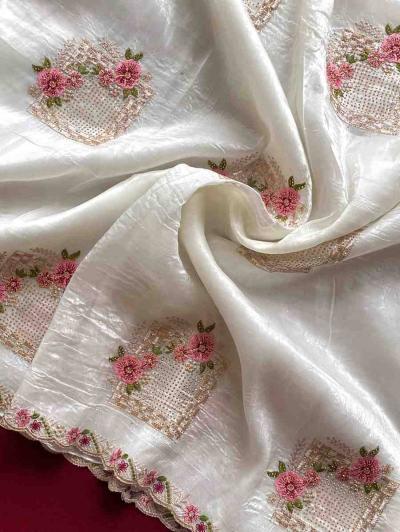 Kc 4023 Floral Embroidered Silk Wholesale sarees in Hyderabad