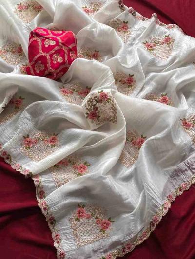 Kc 4023 Floral Embroidered Silk Wholesale sarees in Hyderabad