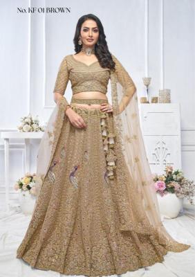 KF-01 Peach Soft net Lehenga choli wholesale market in Surat