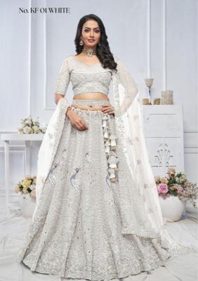 KF-01 White Soft net Fancy lehenga choli in Surat