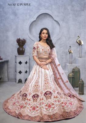 KF-12 Banarasi silk Purple Handcrafted lehenga choli online