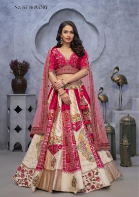 KF-16 Banarasi silk Ivory Traditional lehenga choli wholesalers