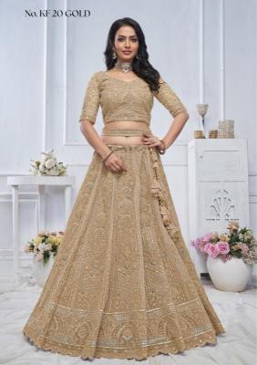 KF-20 Soft net Gold Lehenga choli wholesale shops in Surat