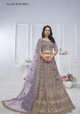 KF-20 Soft net Purple Designer lehenga choli wholesale