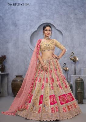 KF-29 Banarasi silk chiku Designer lehenga choli wholesale