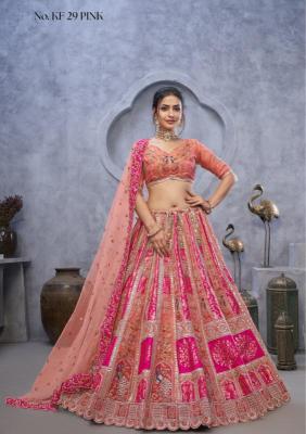 KF-29 Banarasi silk pink Lehenga choli manufacturers