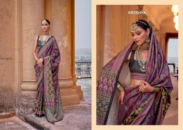Kreshva mantraa new P.V.silk Latest saree collection for resale