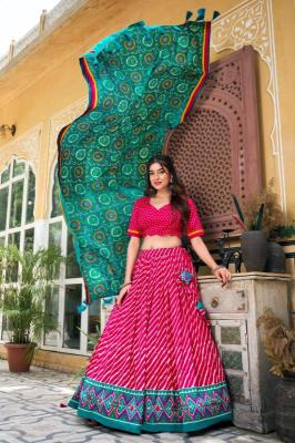 Leheriya Tussar Silk Lehenga choli sale online
