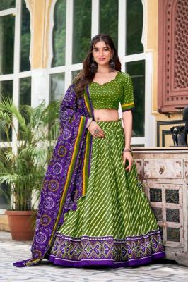 Leheriya Tussar Silk Lehenga choli sale online