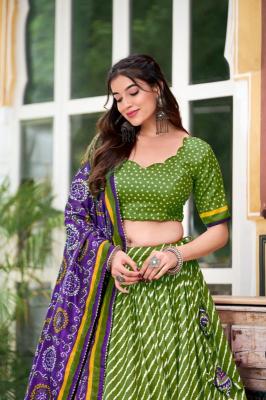 Leheriya Tussar Silk Lehenga choli sale online