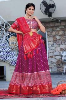 LERIYA 2 Purple Tussar Silk Indian lehenga choli wholesale market