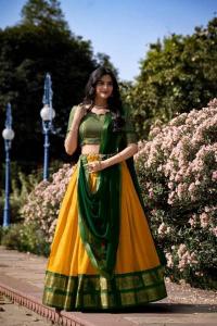 Lh 014 Kanjiveram Silk Zari Budget lehenga choli wholesale market