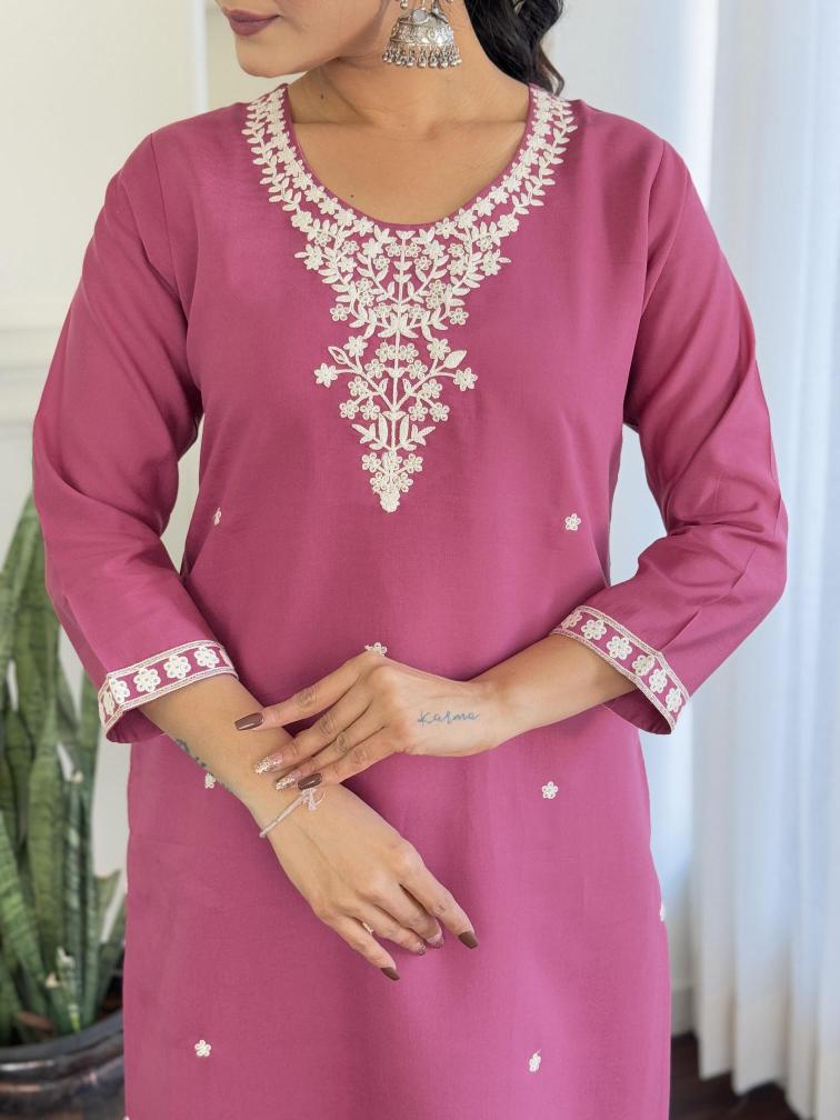 Liza chanderi silk straight sauth indian kurti
