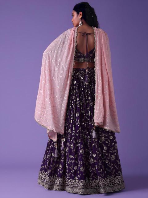 Luxurious Deep Heavy Georgette Purple Buy lehenga choli online