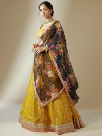 Luxurious Deep Heavy Georgette Yellow Lehenga choli set online