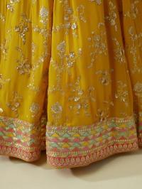 Luxurious Deep Heavy Georgette Yellow Lehenga choli set online