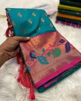 Marigold paithani soft silk Wholesale saree retailers in Ahmedabad