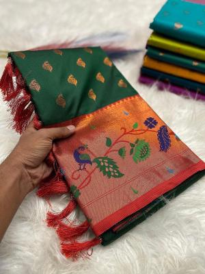 Marigold paithani soft silk Wholesale saree retailers in Ahmedabad