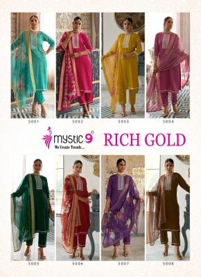 Mystic9 rich gold vol 5 Kurti exporters in Surat