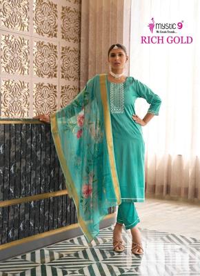 Mystic9 rich gold vol 5 Kurti exporters in Surat