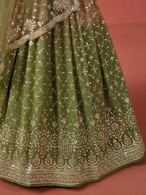 Ombre WEDDING Georgette Mehndi Lehenga choli with dupatta wholesalers