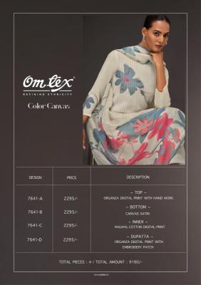Omtex colour canvas Wholesale dress material market in India