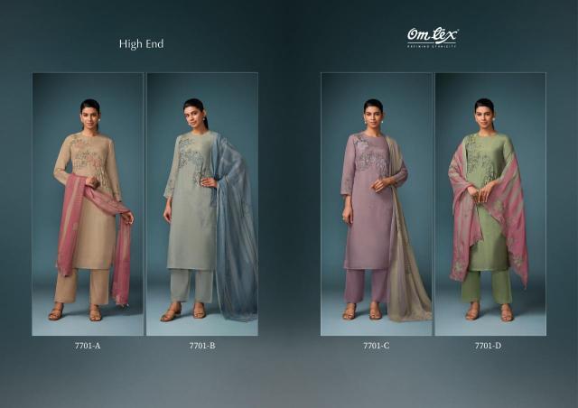 Omtex high end eira Printed dress materials wholesale