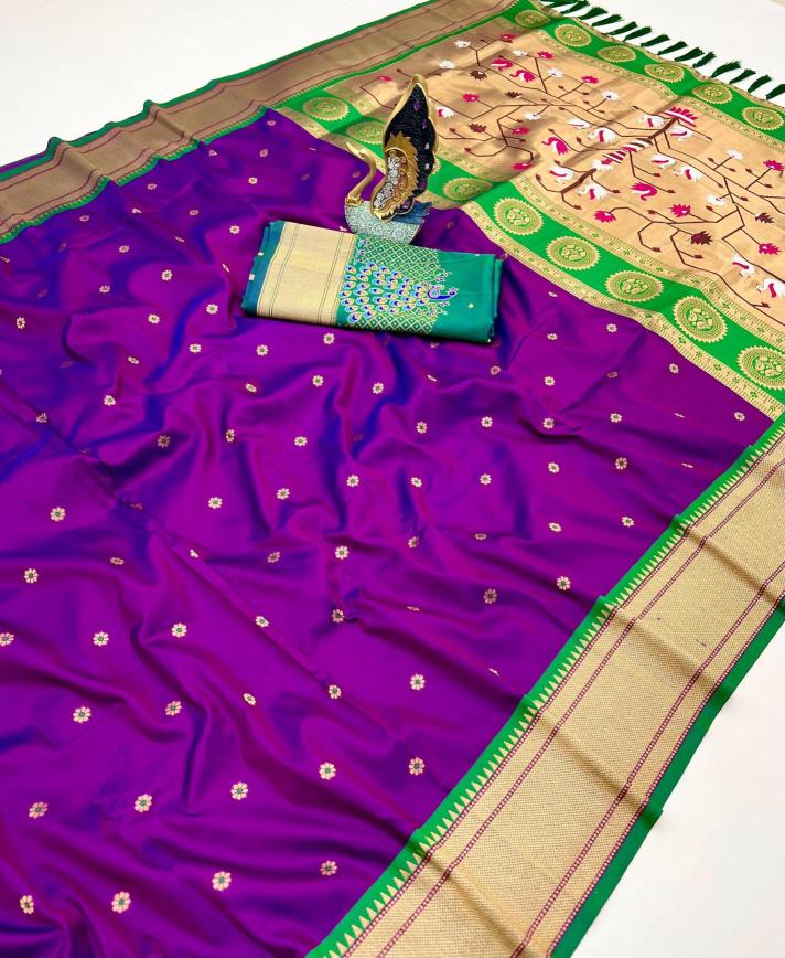 Onam festival special hansraj paithani silk Party wear sarees in Ahmedabad