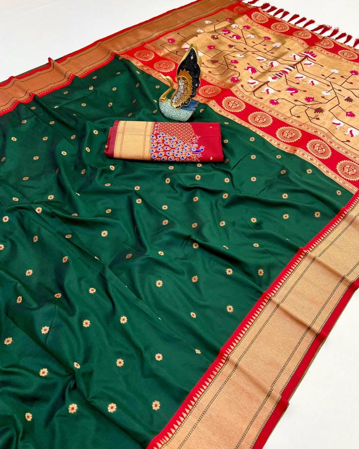 Onam festival special hansraj paithani silk Party wear sarees in Ahmedabad