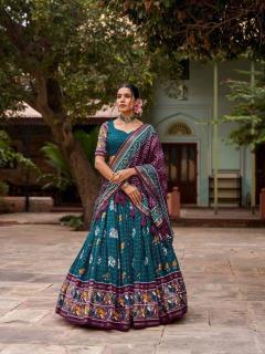 Panchi Tussar Silk Latest lehenga choli designs