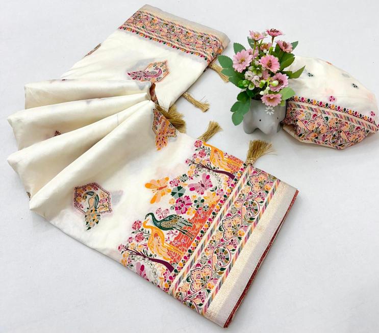 Pashmina kashmiri silk meenakari pallu Saree exporters in India