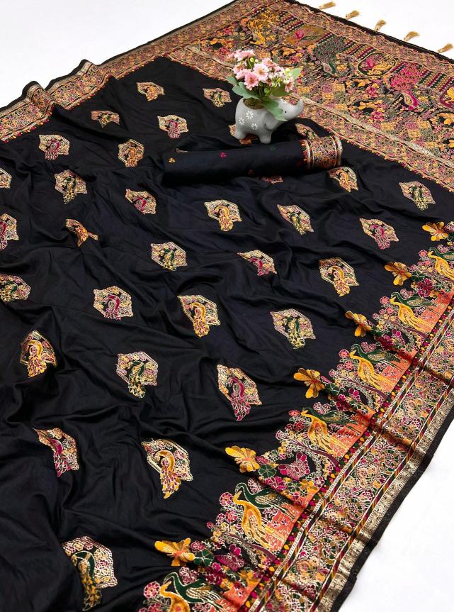 Pashmina kashmiri silk meenakari pallu Saree exporters in India