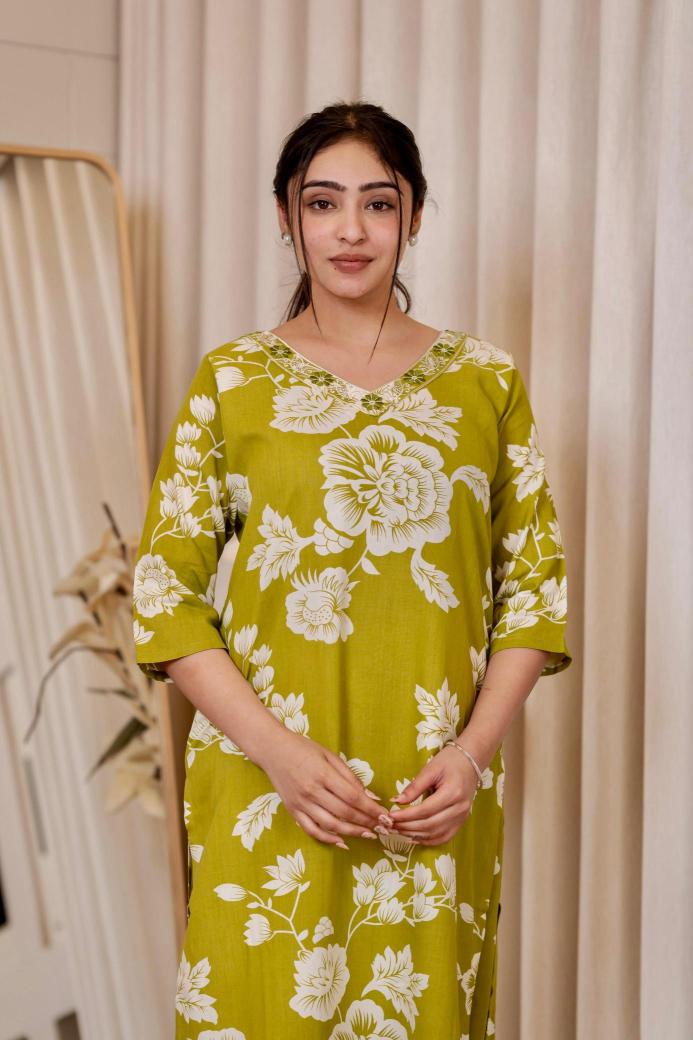 Pirohi kanchi rayon prints v neck cooord set indian kurtis for man