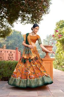 Rabbit Tussar Silk wholesale lehenga shop in delhi