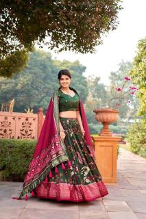 Rabbit Tussar Silk wholesale lehenga shop in delhi