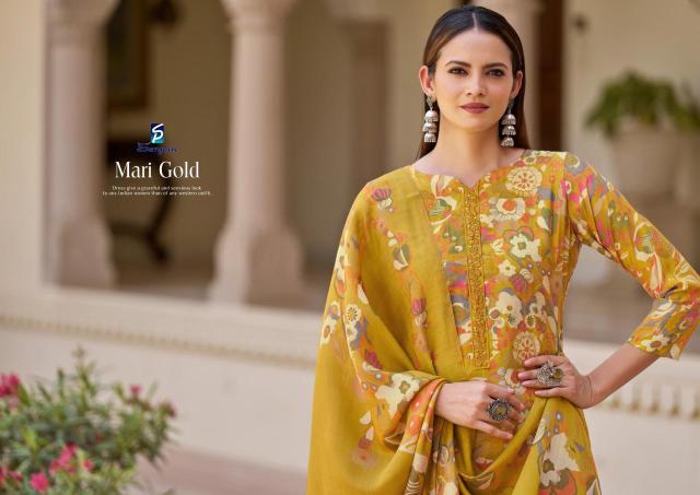 Sargam mari gold Dress material catalog online