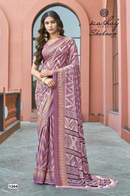 Shorya dull moss foil print Saree export market in India