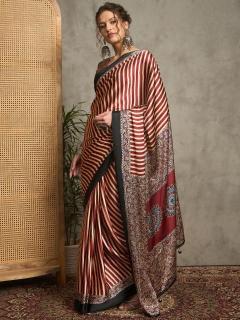 Shorya noor e ajrakh gajji printed Surat saree wholesale dealer